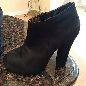 Black suede booties size 7